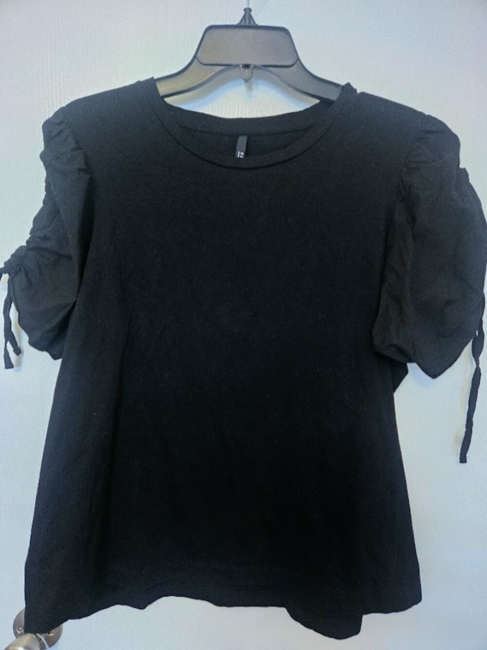 Dark navy S/S‎ top with ruched sleeves Size XL